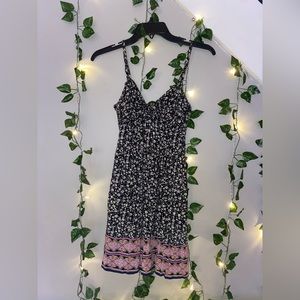 Black floral patterned sundress